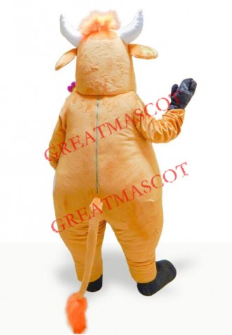 Yellow Cow Mascot Costume
