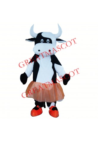 Ballet Dress Cow Mascot Costume