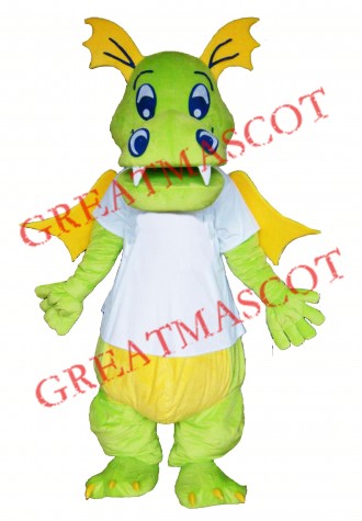 Happy Lightweight Green Dragon Mascot Costume Free Shipping