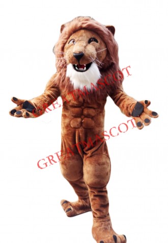 Top Quality Power Muscular Lion Mascot Costume