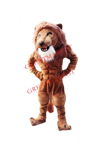 Top Quality Power Muscular Lion Mascot Costume