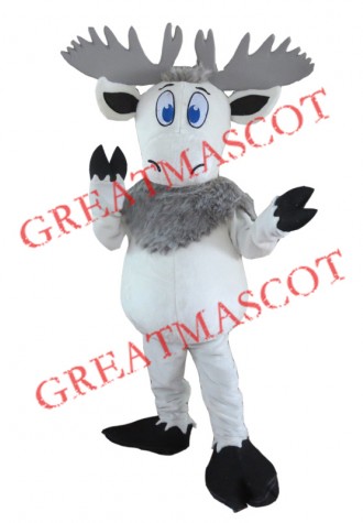 White Moose Mascot Costume