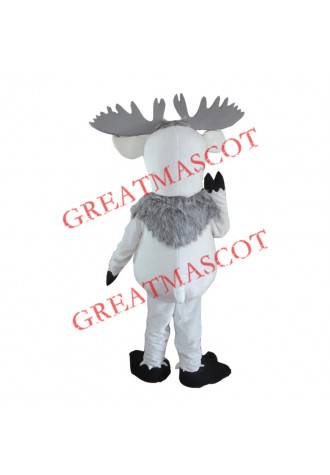 White Moose Mascot Costume