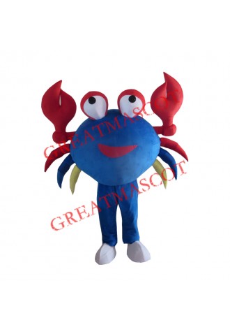 Blue Big Crab Mascot Costume