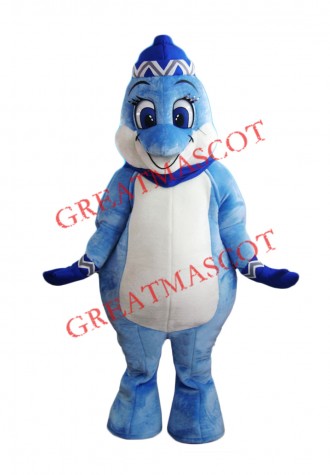 Super Cute Blue Dolphin Mascot Costume