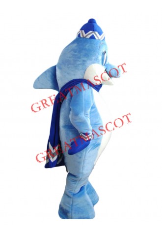 Super Cute Blue Dolphin Mascot Costume