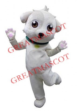 Super Cute Lightweight White Dog Mascot Costume