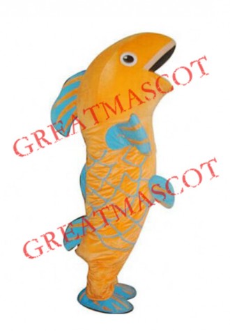 Yellow & Blue Fish Mascot Costume