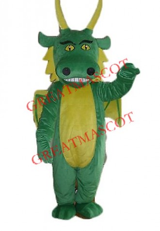 Green & Yellow Dragon Mascot Costume