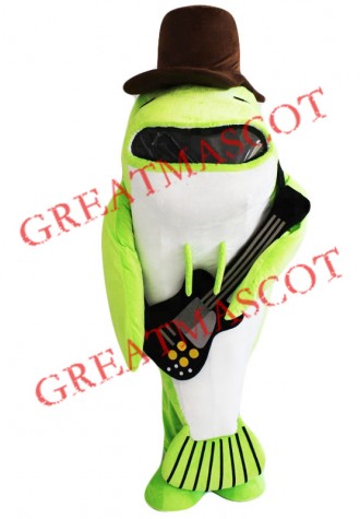 Green Fish Mascot Costume