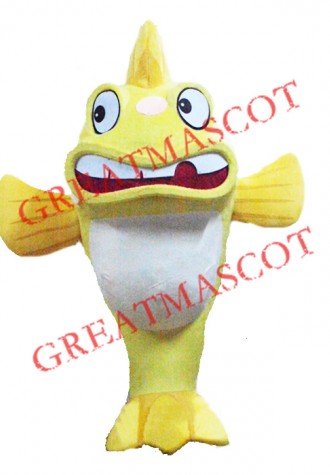 Cute Lightweight Yellow Fish Mascot Costume