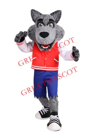 Friendly College Wolf Mascot Costume