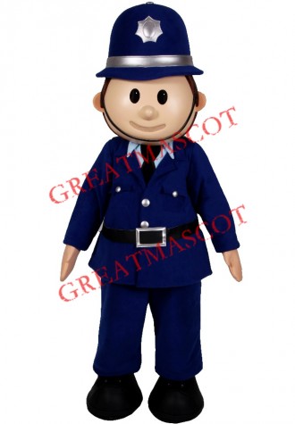 Happy Lightweight Policeman Mascot Costume