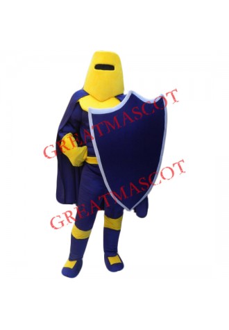 Blue & Yellow Knight Mascot Costume Free Shipping