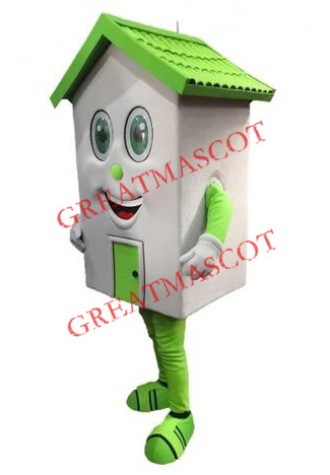 Green Lightweight House Mascot Costume