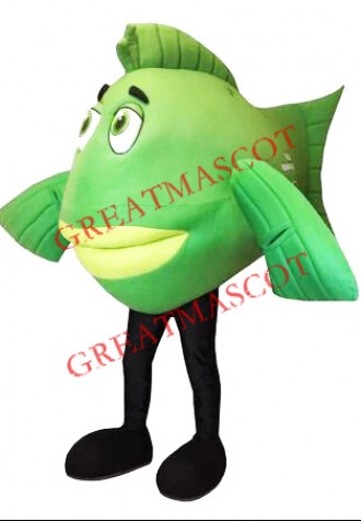 Green Lightweight Fish Mascot Costume