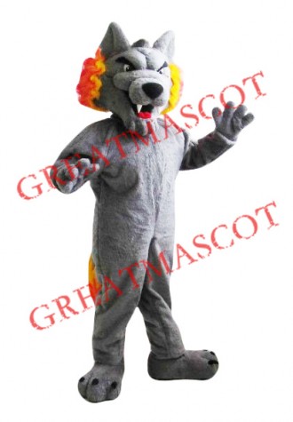 Fierce Grey Wolf Mascot Costume