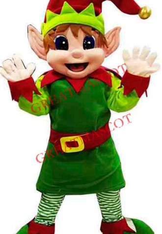 Christmas Elf Mascot Costume Free Shipping