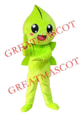 Green Water Drop Mascot Costume