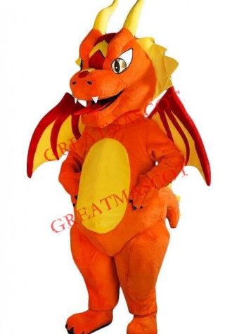 Orange Dragon Mascot Costume