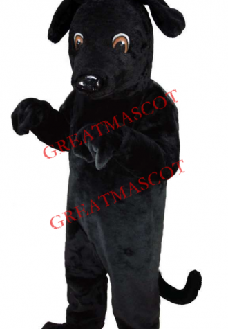 Top Quality Back Dog Mascot Costume