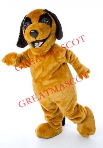 Happy Yellow Dog Mascot Costume