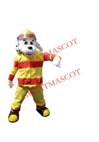 Earnest Fire Dog Mascot Costume
