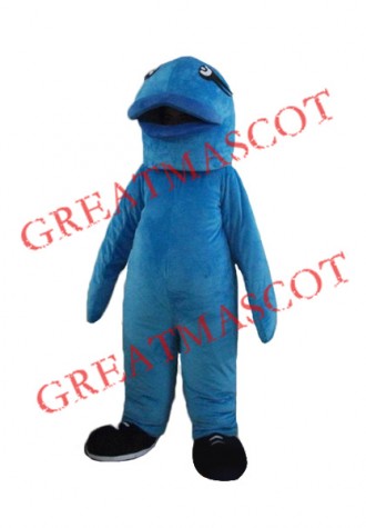 Cute Blue Fish Mascot Costume Free Shipping