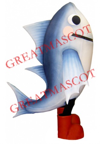 Silver Fish Mascot Costume