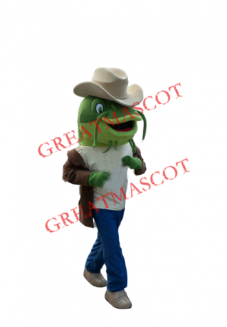 Green Catfish Mascot Costume