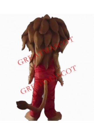 Happy Realistic Lion Mascot Costume