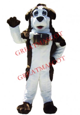 Friendly Saint Bernard Dog Mascot Costume