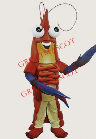 Happy Lightweight Prawn Mascot Costume