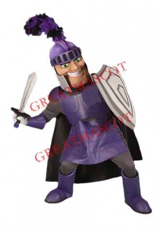 Purple Knight Mascot Costume