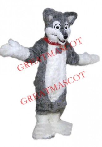 Grey Lightweight Husky Dog Mascot Costume