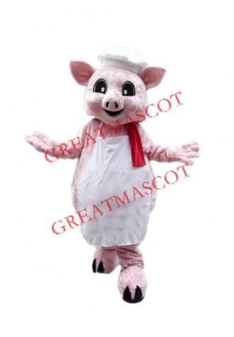 Pink Pig Chef Mascot Costume