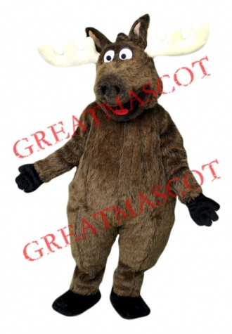 Happy Lightweight Moose Mascot Costume