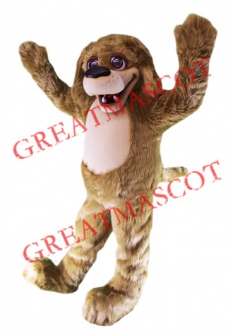 Happy Brown Plush Dog Mascot Costume