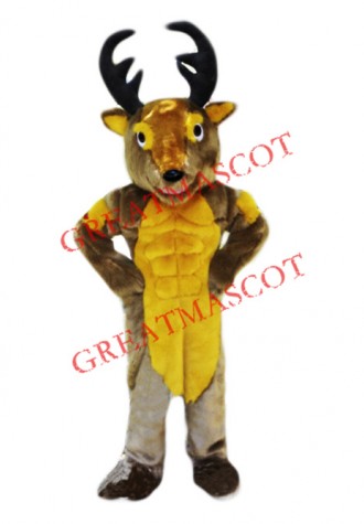 Power Muscular Deer Mascot Costume