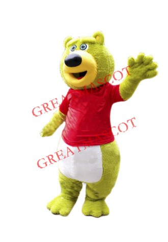 Green Teddy Bear Mascot Costume