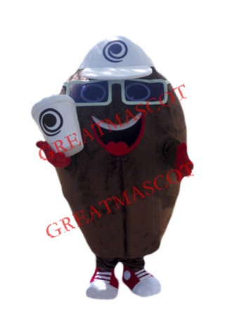 Coffee Bean Mascot Costume