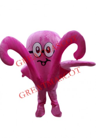 Pink Octopus Mascot Costume