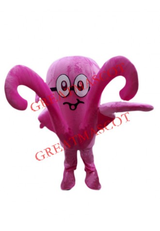 Pink Octopus Mascot Costume
