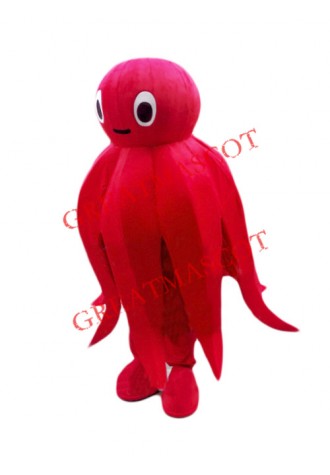 Red Octopus Mascot Costume