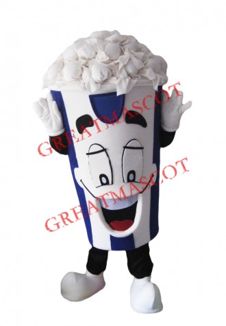 Happy Lightweight Popcorn Mascot Costume