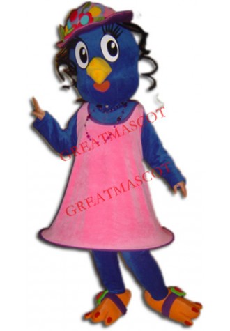 Blue Girl Bird Mascot Costume