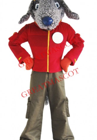 Grey Bedlington Dog Mascot Costume
