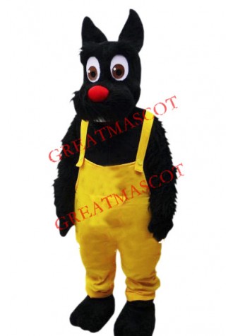 Big Eye Black Dog Mascot Costume