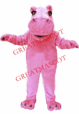 Pink Lightweight Hippo Mascot Costume