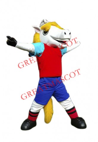 Sport White Horse Mascot Costume